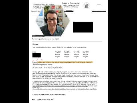 Denied Florida Medicaid Application (NOCA) [Video]