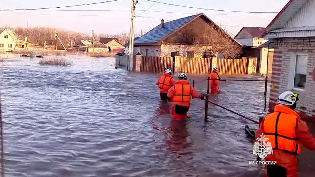Nearly 4,500 Russians are evacuated after dam bursts its banks – with 30ft high waters flooding the city of Orsk and leaving thousands of homes without power as officials scramble to the deluge [Video]