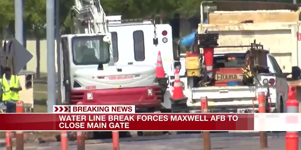 Water line break forces Maxwell AFB to close main gate [Video]