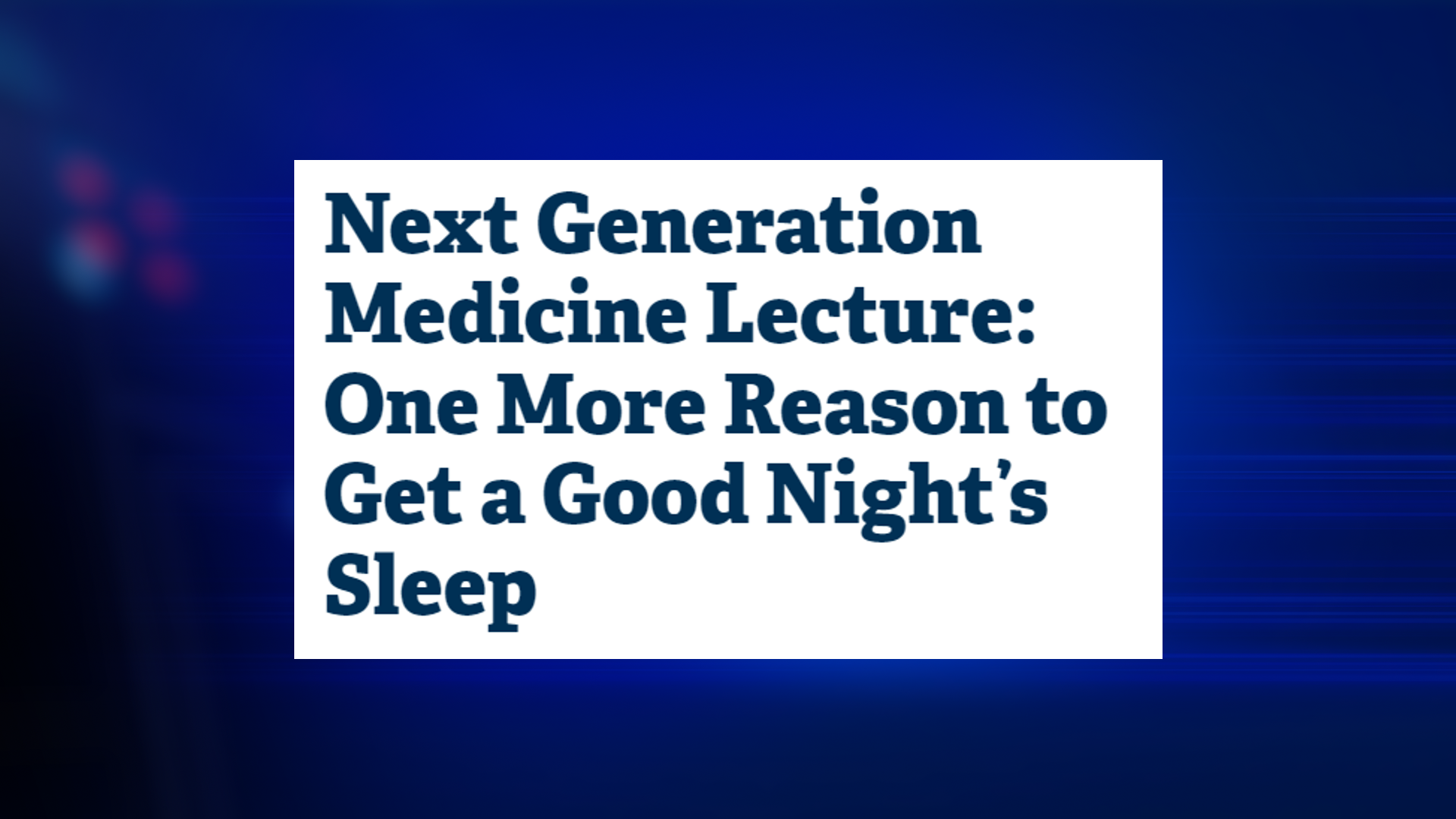 Getting poor sleep potentially linked to dementia, cognitive impairment [Video]