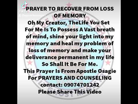 Prayer To Recover From Memory Loss [Video]