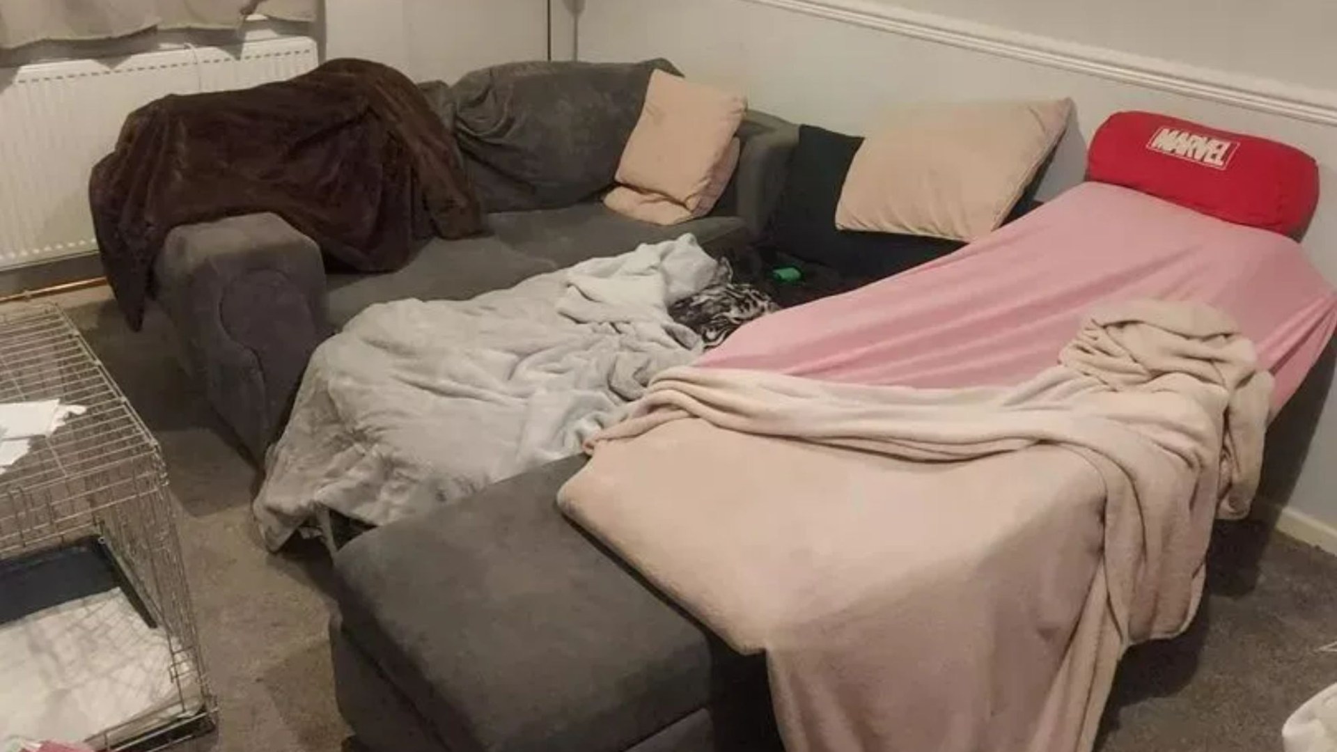 We’ve been forced to sleep in our living room on makeshift bed with the kids – we’re begging for help but no one cares [Video]