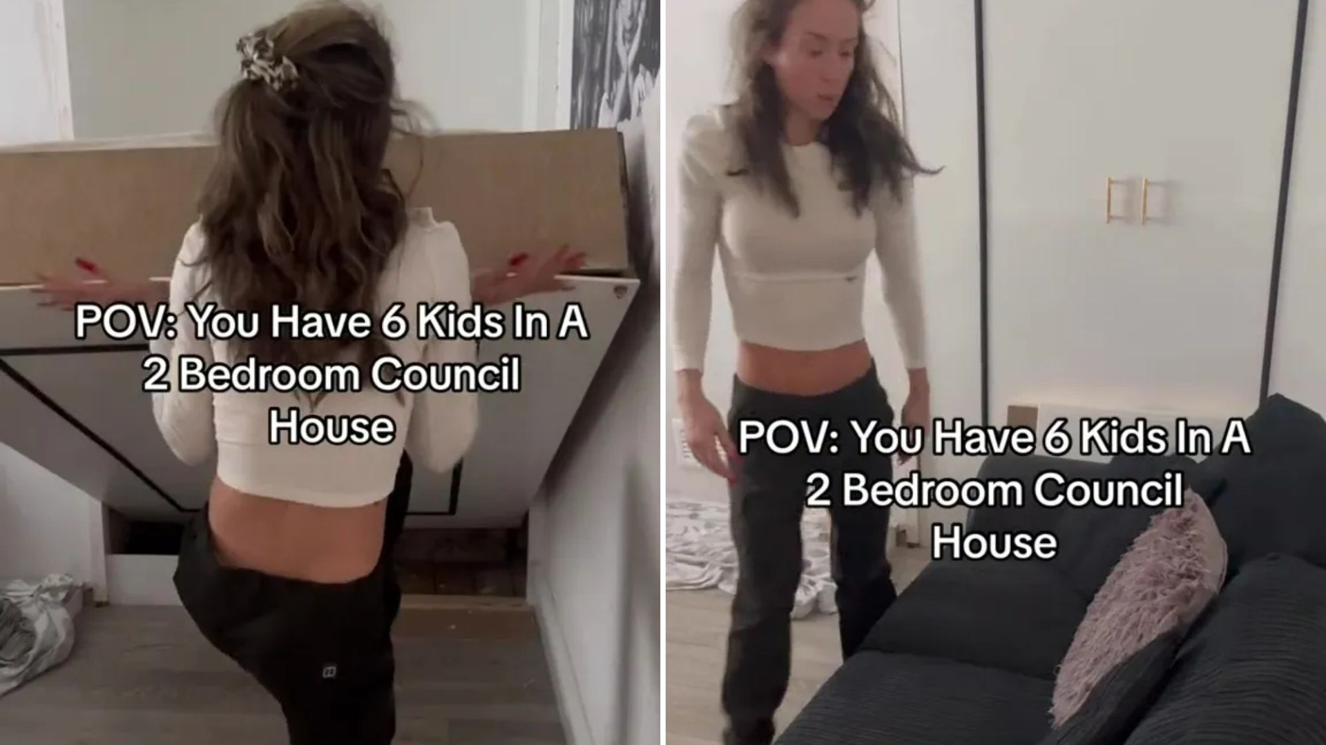 I’m a mum of six in a two-bed council flat – Ive got 3 kids to a room & one bed is in a cupboard but we make it work [Video]