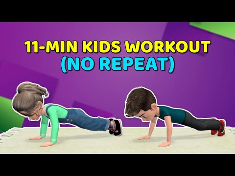 11-MIN FULL BODY KIDS WORKOUT (NO REPEAT) [Video]