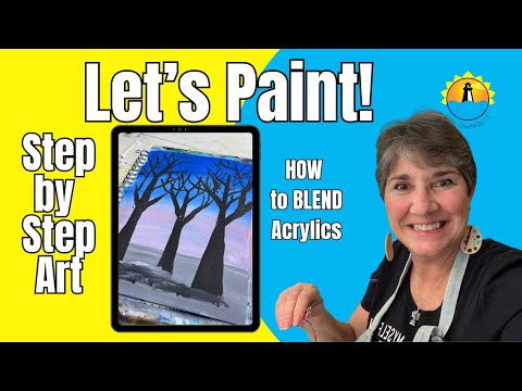 How to blend paint: Easy Step by Step Beginner Acrylic Painting Tutorial [Video]