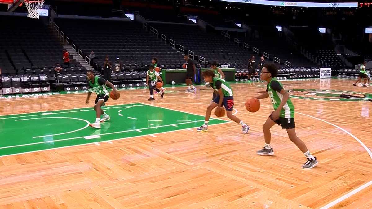 Kids get to play basketball at TD Garden before NBA Finals [Video]