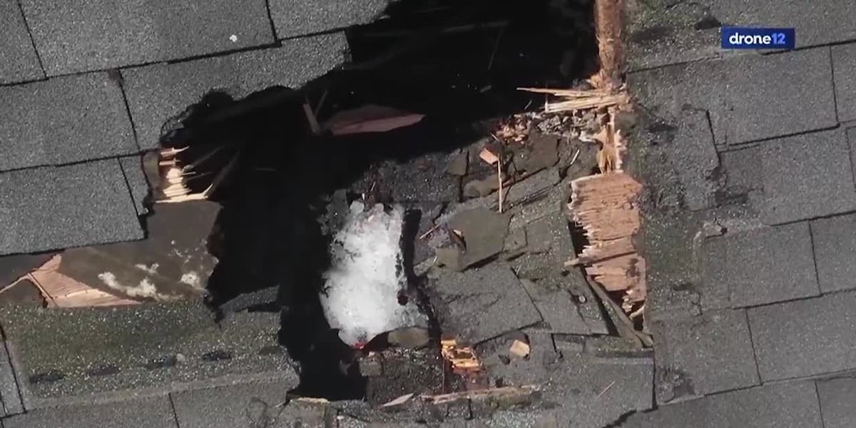 Chunk of ice falls from the sky, crashing into familys roof [Video]