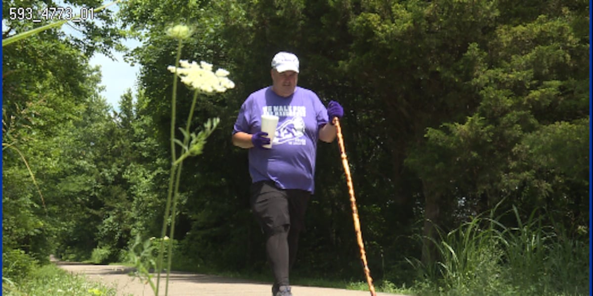 Ozarks man takes a long walk-for-the-cause in the battle against Alzheimers [Video]