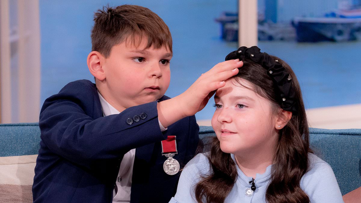 Sweet moment double-amputee Tony Hudgell plays with Lyla O’Donovan’s hair on This Morning – after the new friends enjoyed afternoon tea with the Queen and bonded over their trauma [Video]